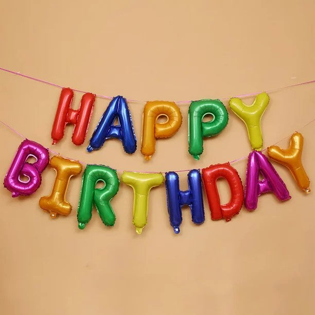Set baloane folie Flippy, Happy Birthday, 40 cm, multicolor - vivimall.ro