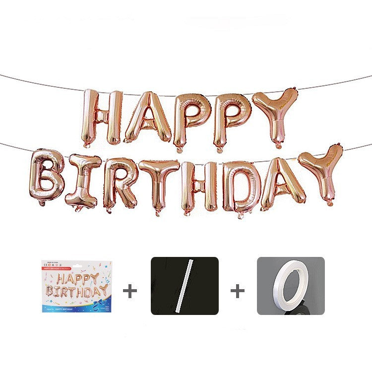Set baloane folie Flippy, Happy Birthday, 40 cm, rose gold - vivimall.ro