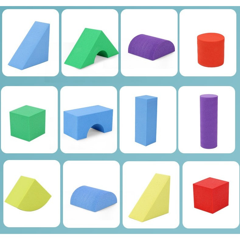 Set Blocuri de Constructie din Spuma EVA, Vivimall, 29 de Piese, Interactive, 24.5x16x3.7 cm, Multicolor - vivimall.ro