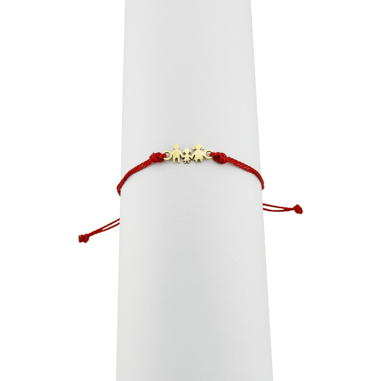 Bratara Martisor pentru Dama, Jolie, Model Familie, Set 12 bucati, Pandativ din Inox Auriu, Snur Ajustabil Impletit, Rosu - vivimall.ro