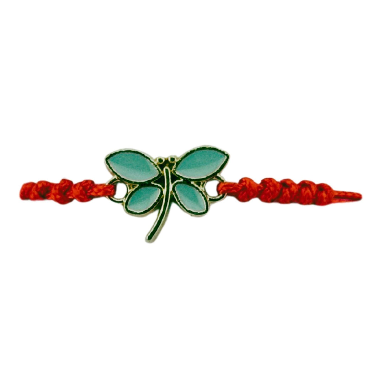 Martisor Bratara pentru Dama si Copii, Jolie, Model Libelula, Set 12 bucati, Pandantiv Emailat, Snur Reglabil, Rosu - vivimall.ro