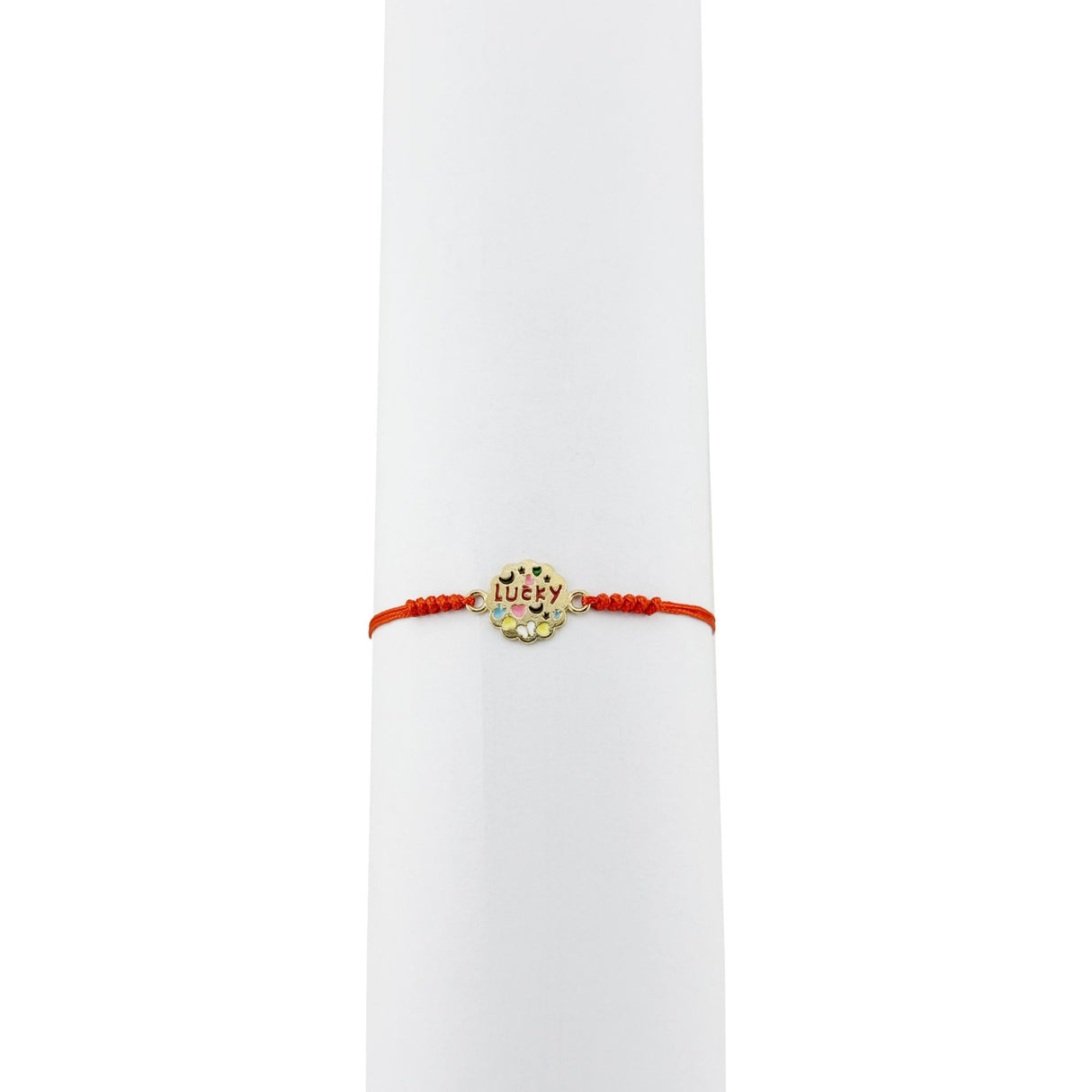 Set 12 brățări mărțișor damă Jolie Lucky, inox auriu hipoalergenic, șnur ajustabil roșu, cadou de 1 Martie