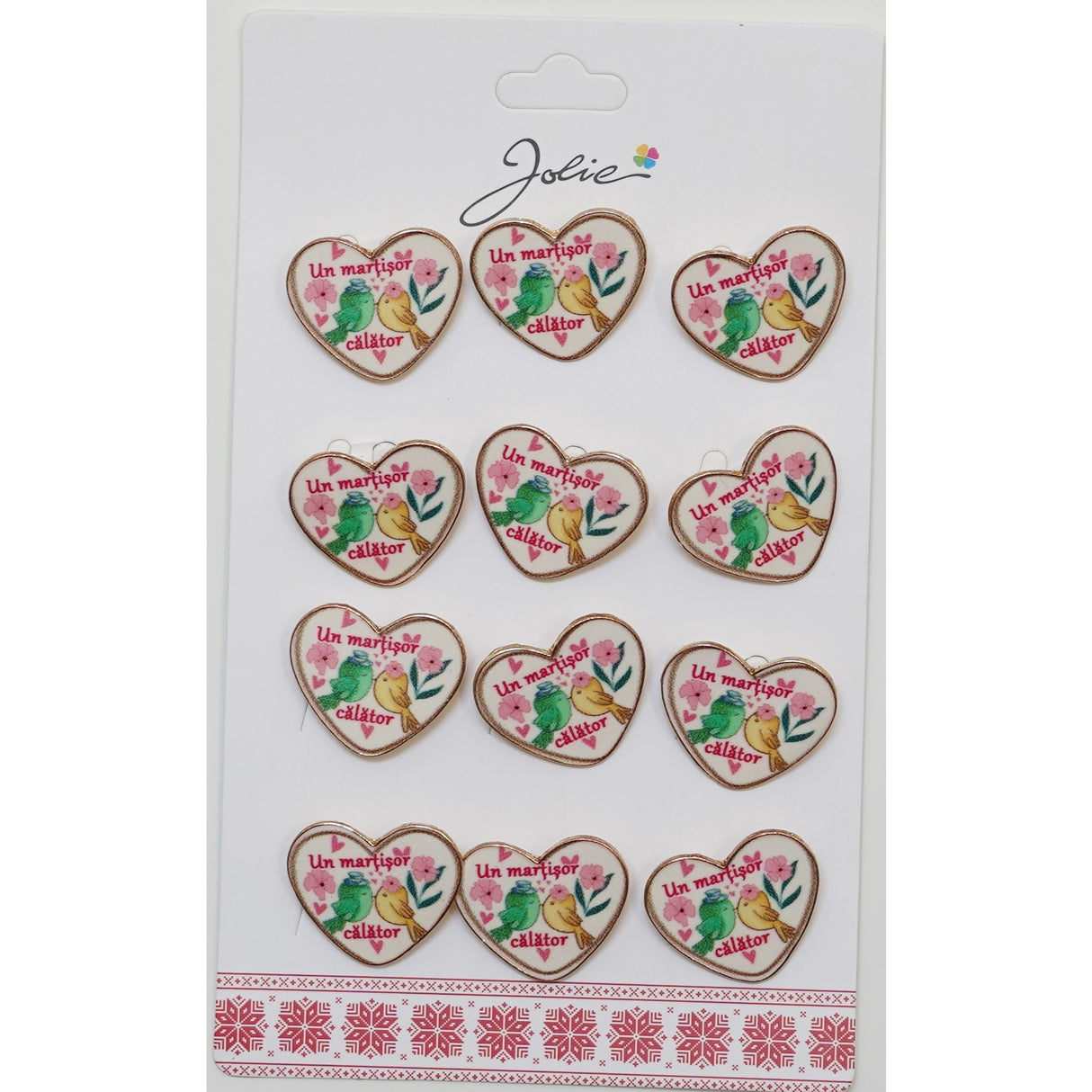 Set 12 Brose Martisor Primavara Inima Un Martisor Calator - vivimall.ro