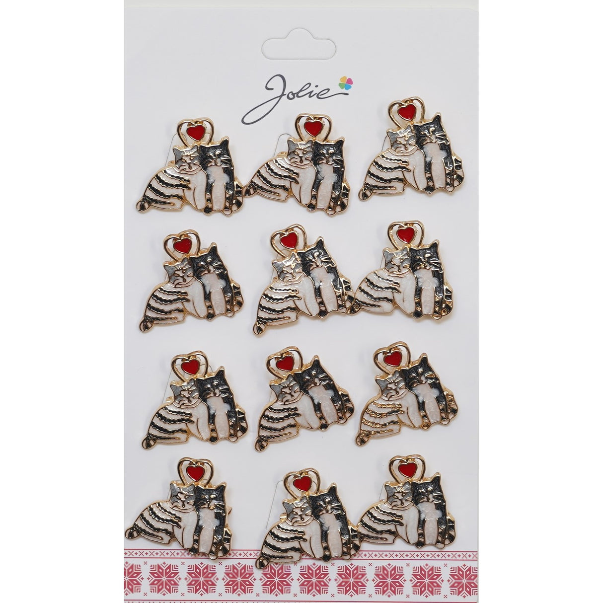 Set 12 Brose Martisor Primavara Cuplu Pisici - vivimall.ro