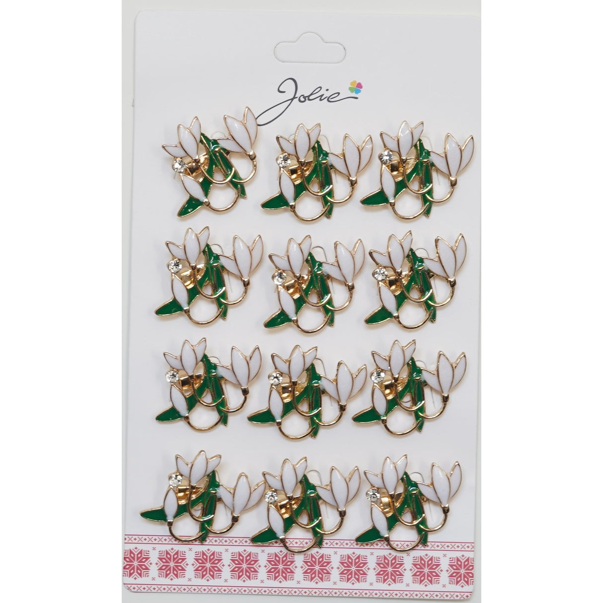 Set 12 Brose Martisor Primavara Buchet Ghiocei cu Piatra - vivimall.ro