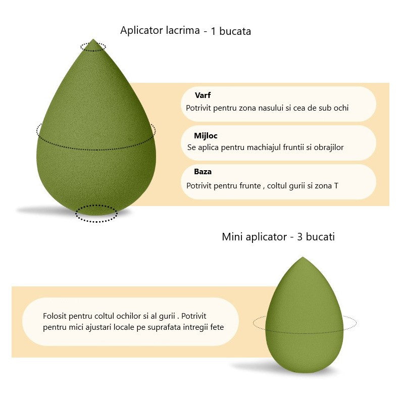 Set Buretei Machiaj, Vivimall, Premium, 7 bucati, verde - vivimall.ro