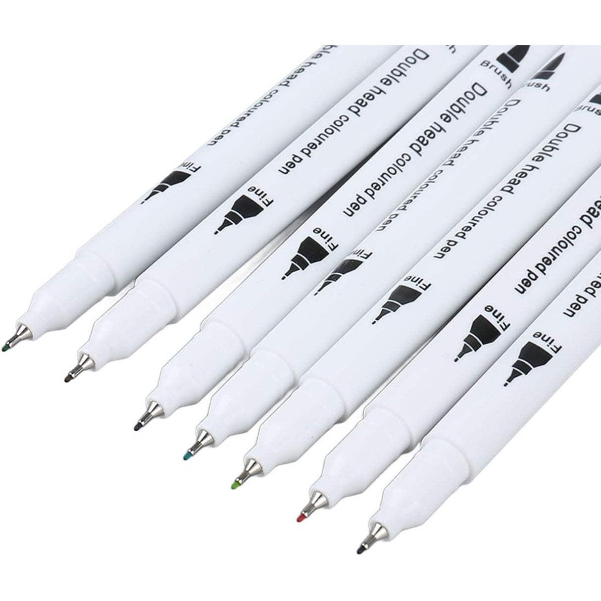 Set Carioci pe Baza de Apa, Vivimall, 2 in 1, pentru Pictura, Caligrafie, 72 Culori, Penar Negru, Corp Carioca Alb, 24.5 x 18.5 x 5 cm, Multicolor - vivimall.ro