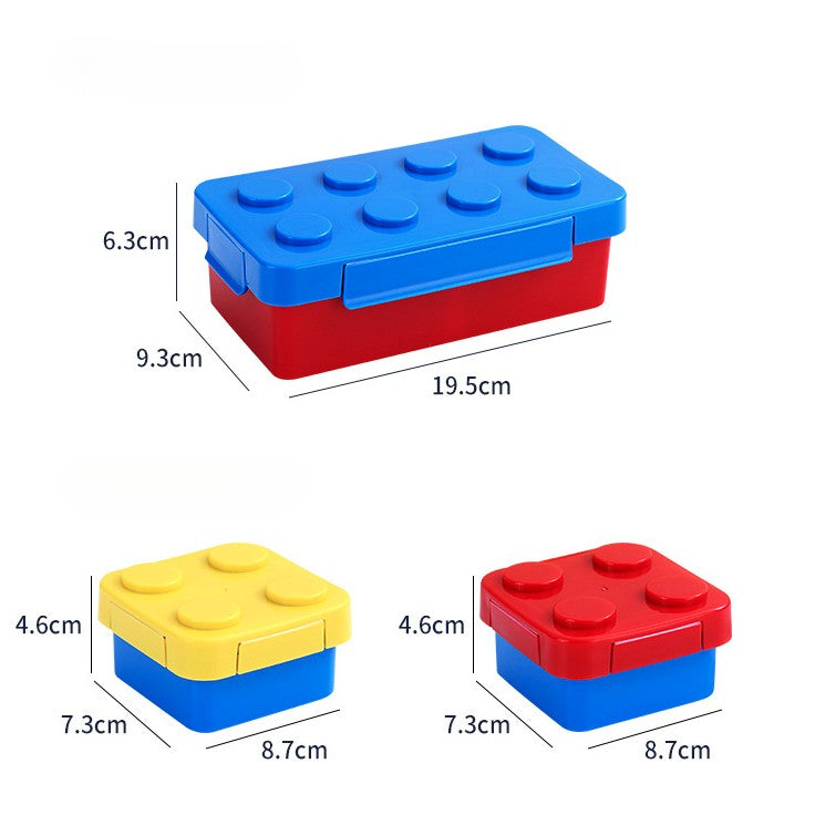 Set caserole pentru pranz interactive, Vivimall, cuburi de construit, plastic, multicolor - vivimall.ro