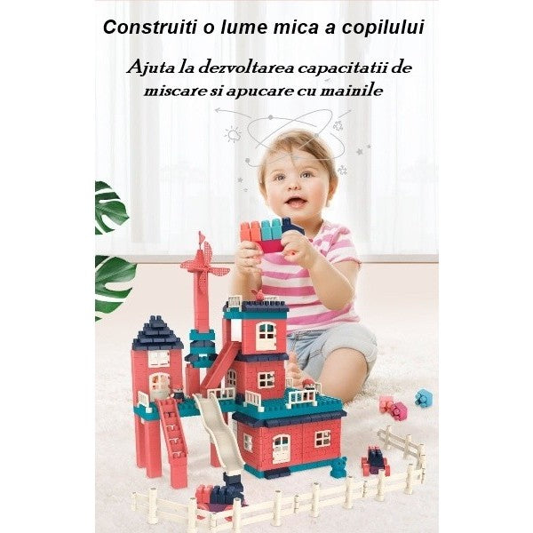 Set constuctii, Vivimall, Casa si curte, 251 piese, Multicolor - vivimall.ro