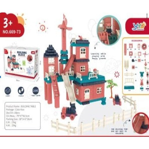 Set constuctii, Vivimall, Casa si curte, 251 piese, Multicolor - vivimall.ro