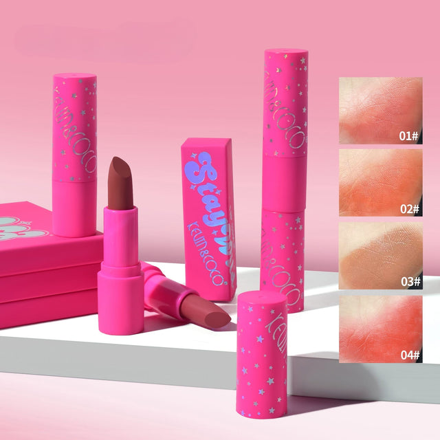 Set 4 Bucati Ruj De Buze, Kevin & Coco, Stay Wild, Lip Stick, 8 X 2.3 X 2.3 Cm - vivimall.ro