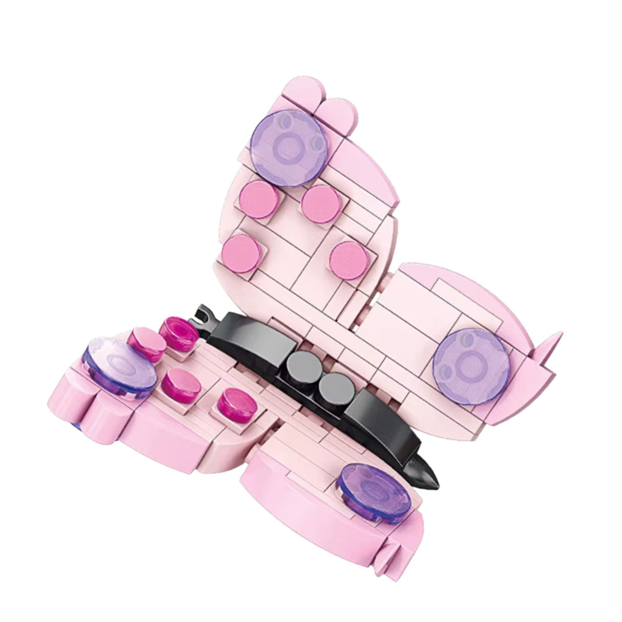 Set de Constructie, Flippy, Model Fluture, Lumea Insectelor Mini, 115 Piese, Model 3D, Jucarie Educativa STEM, +6 Ani, Plastic ABS, 11 x 7 x 7 cm, Roz - vivimall.ro