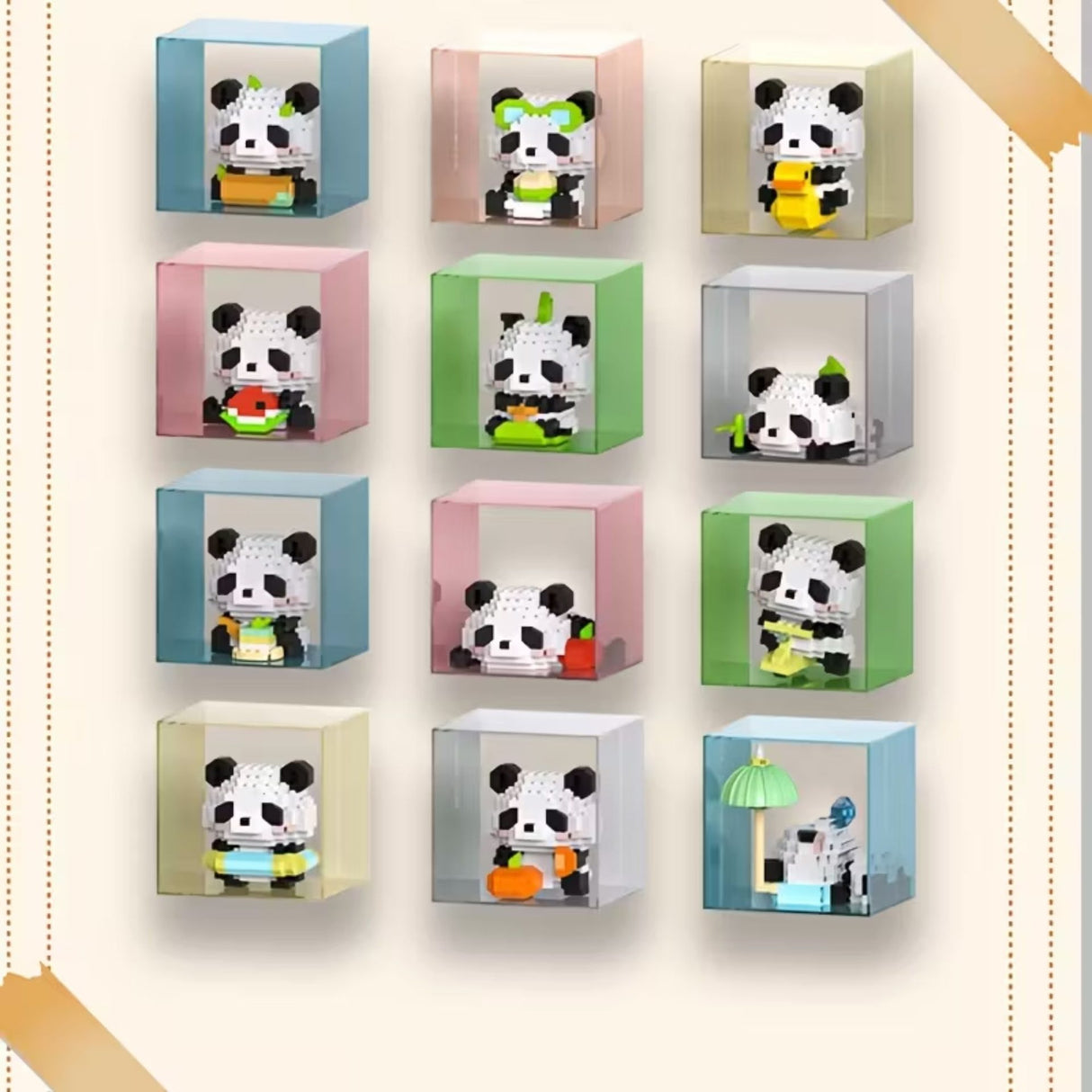 Set de Constructie, Flippy, Model Panda cu Bambus, 159 Piese, Model 3D, Jucarie Educativa STEM, +6 Ani, Plastic ABS, 7.8 x 4.1 x 11.3 cm, Mov - vivimall.ro