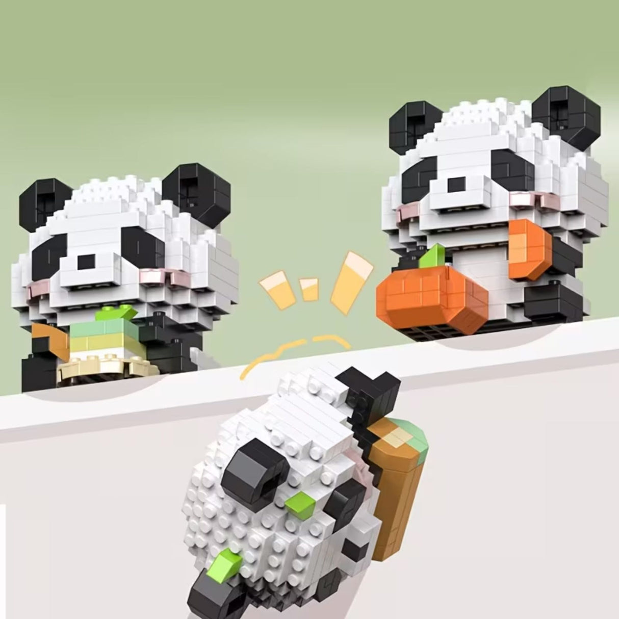 Set de Constructie, Flippy, Model Panda cu Lemn, 167 Piese, Model 3D, Jucarie Educativa STEM, +6 Ani, Plastic ABS, 7.8 x 4.1 x 11.3 cm, Bej - vivimall.ro