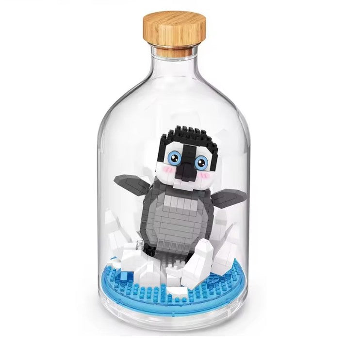 Set de Construit in Sticla, Flippy, 553 Piese, din Plastic, +14 Ani, 10 x 19.6 cm, Model Pinguin, Multicolor - vivimall.ro