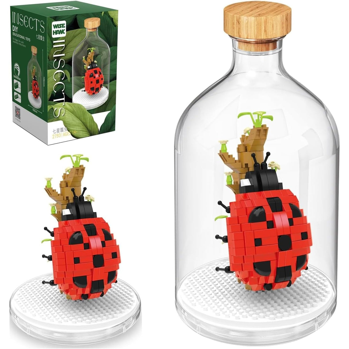 Set de Construit in Sticla, Flippy, 379 Piese, din Plastic, +14 Ani, 10 x 19.6 cm, Model Buburuza, Multicolor - vivimall.ro