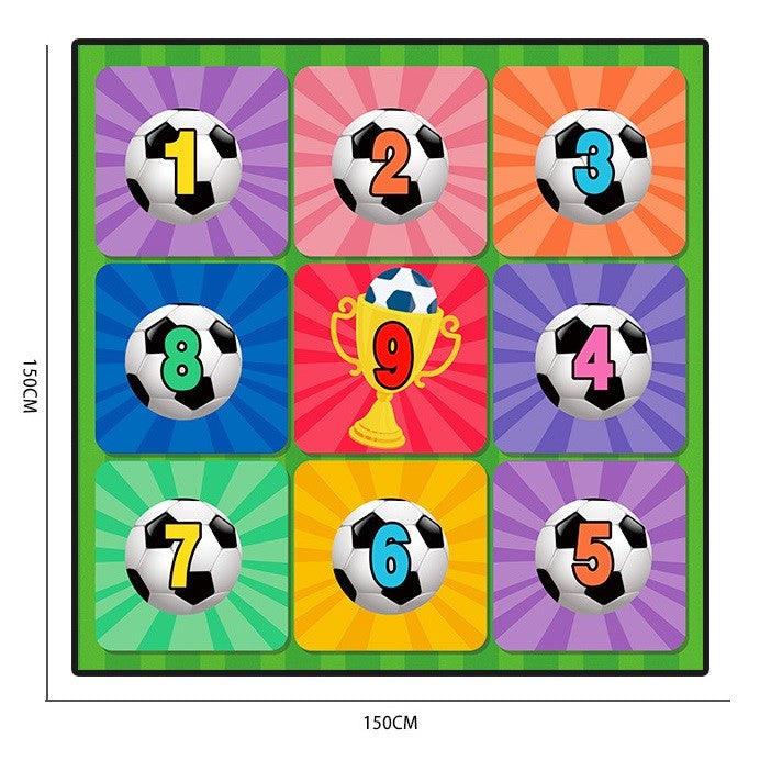 Detaliu plasă textilă flanel model Trofeu 150x150 cm din setul de fotbal Vivimall pentru copii