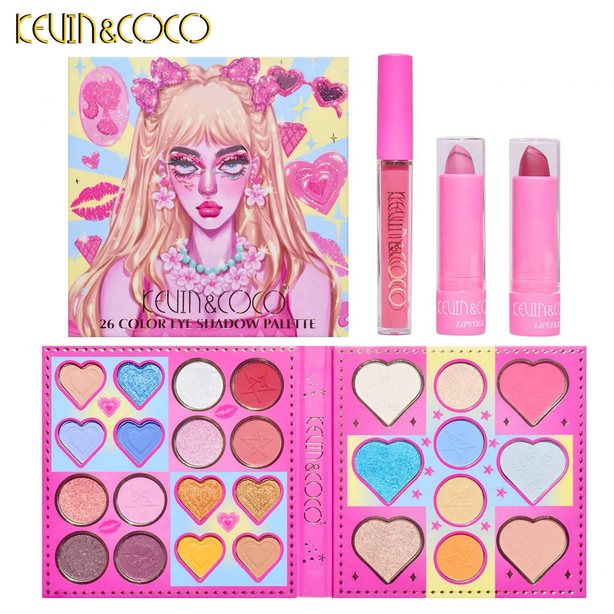Kit Machiaj Kevin&Coco | CocoGlam - vivimall.ro