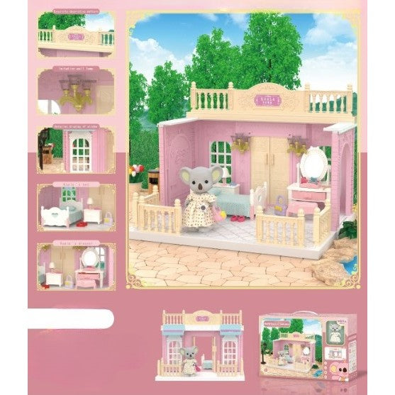 Set dormitor pentru papusi cu mobilier si figurina, Vivimall - vivimall.ro