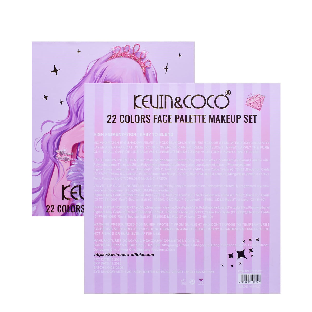 Set 4 Produse De Machiaj, Kevin &Amp; Coco, Vanilla Queen, 22 Culori, 19.7 X 21.2 X 2.5 Cm - vivimall.ro