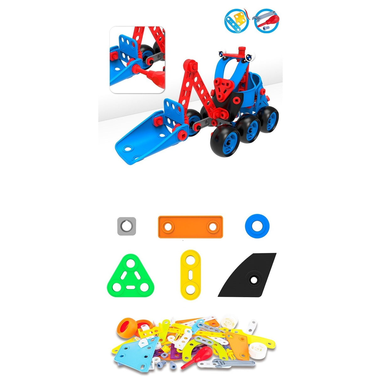 Set pentru construit masini, Vivimall, Educativ si creativ, 134 piese - vivimall.ro