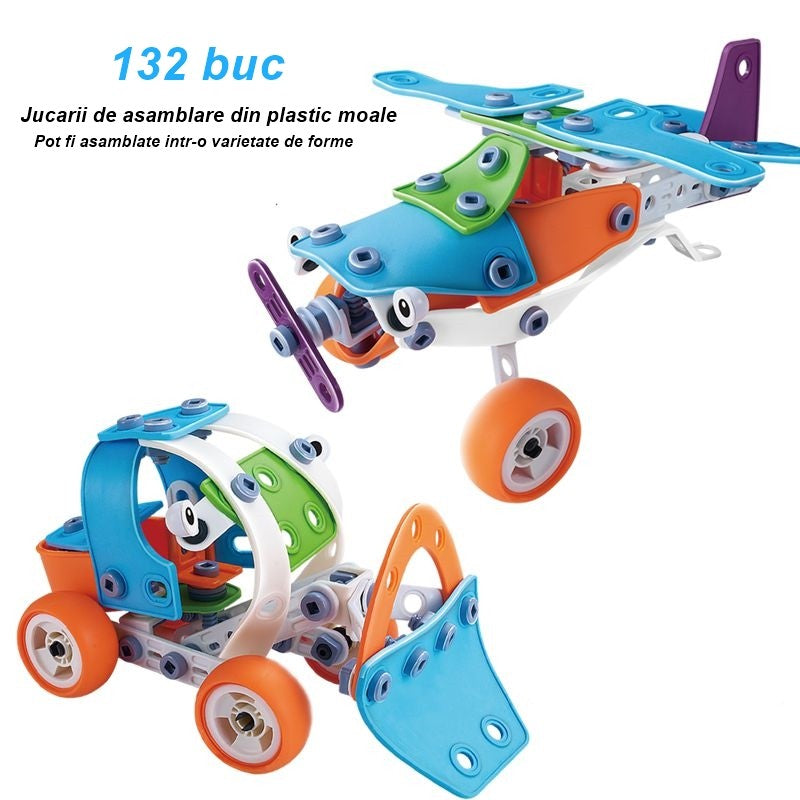 Set pentru construit masini, Vivimall, Educativ si creativ, DIY, 132 piese - vivimall.ro