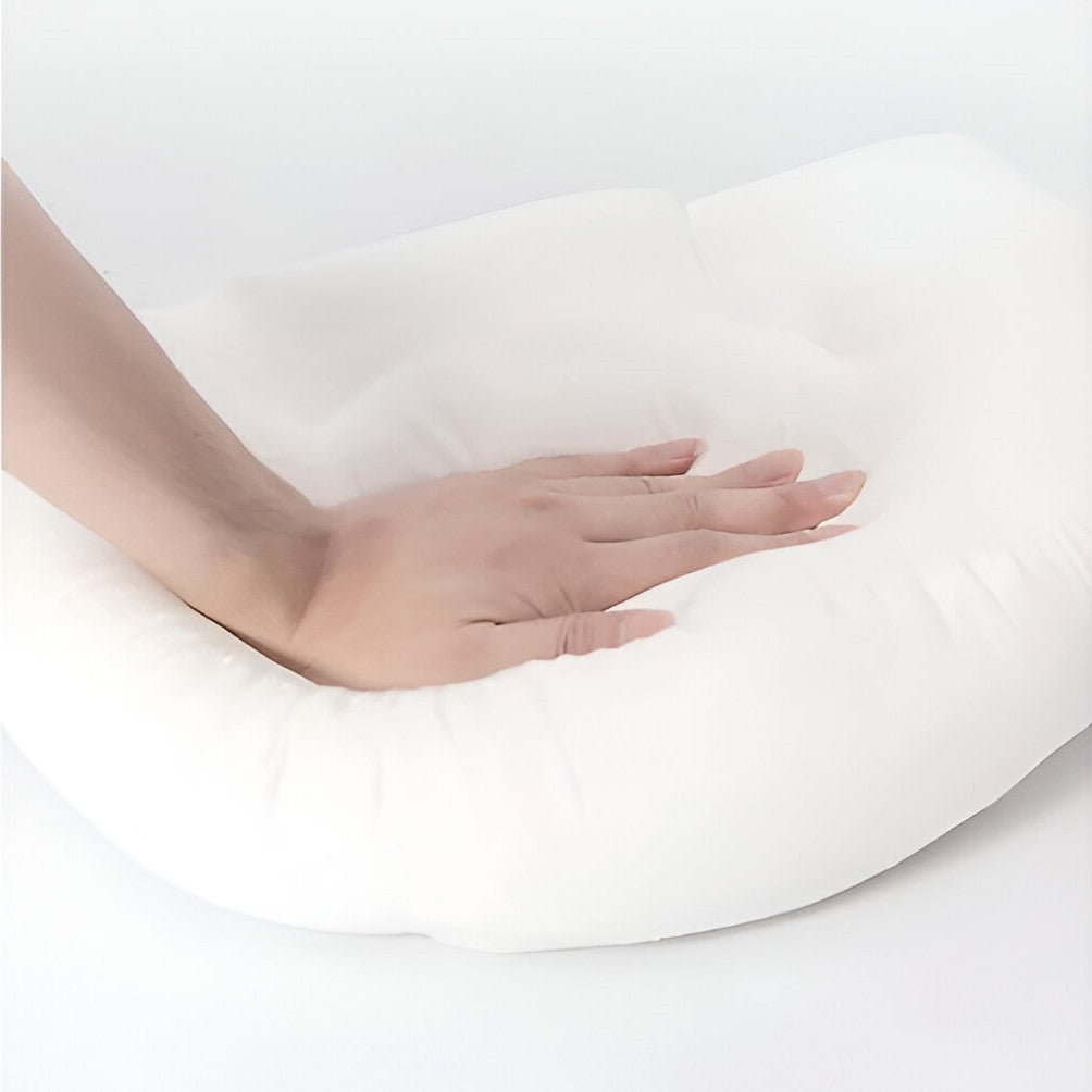Set pernă maternitate Proactive roz pal cu husă detașabilă, prezentare completă formă H și U