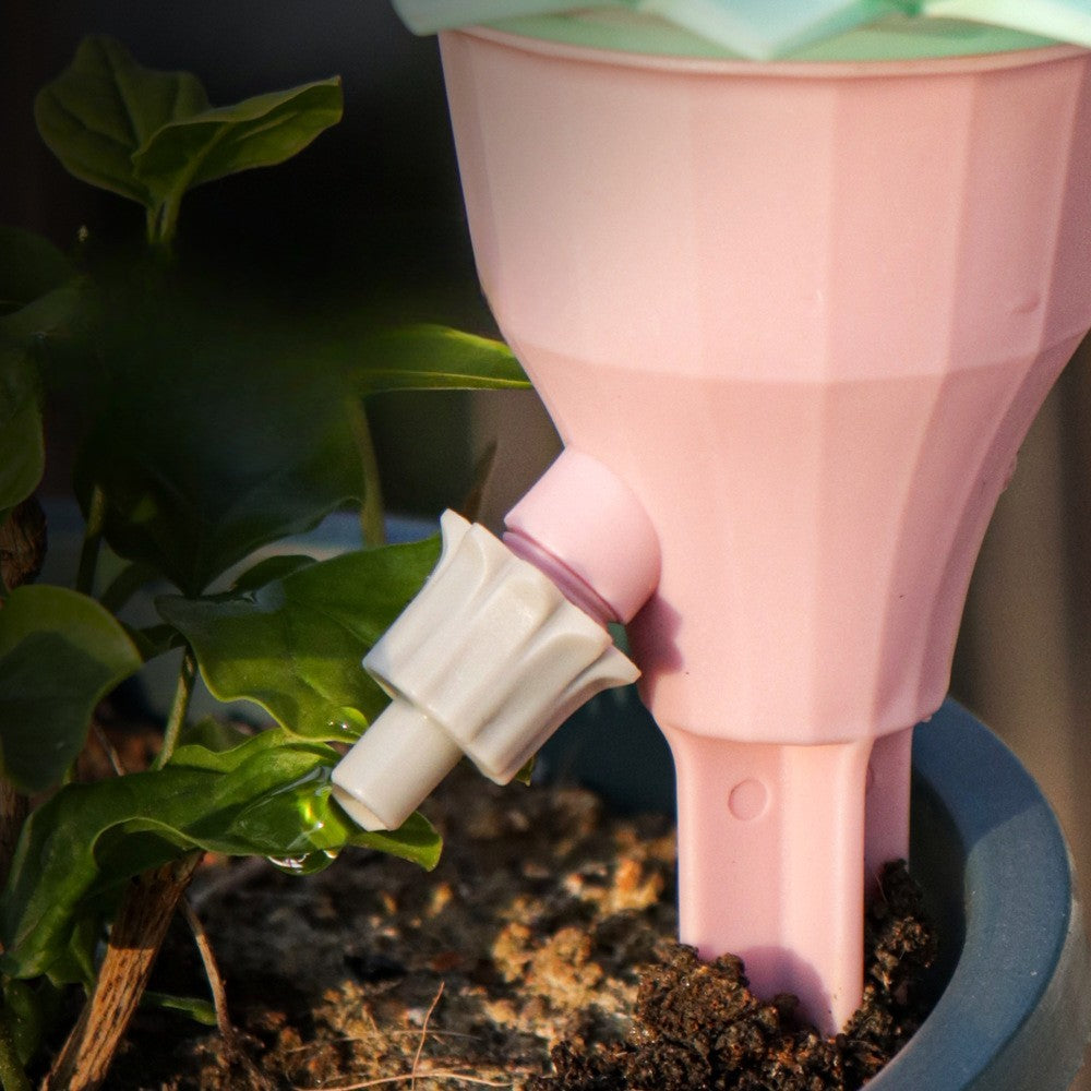 Комплект капкообразуватели, с клапан, за напояване, цветен дизайн, регулируема скорост, закрепване с щракване, практичен, 16,8 x 9 см, розов