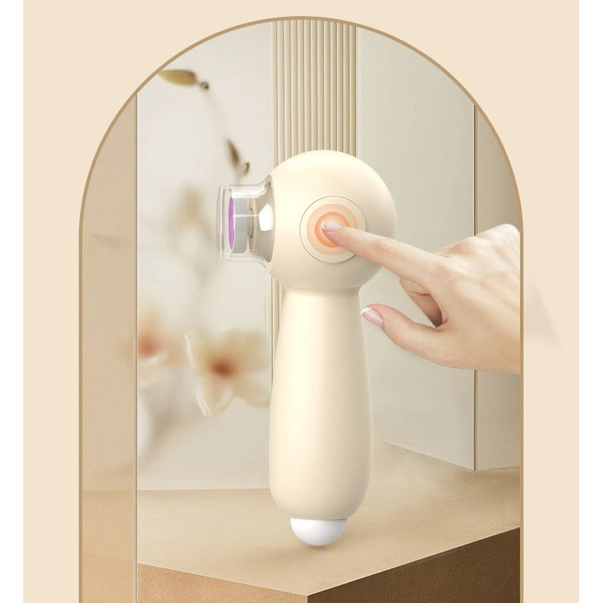 Set Pila Electrica, Vivimall, pentru Copii si Bebelusi, din ABS, 6 Accesorii, Incarcare USB, cu Lumina Led, 11.5 x 5.5 cm, Alb - vivimall.ro