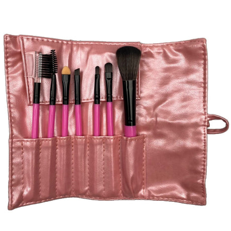 Set Portabil 7 Pensule De Machiaj Cu Husa - vivimall.ro