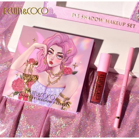 Kit Machiaj 28 Culori Ruj Pensula si Creion | VivaBeauty - vivimall.ro