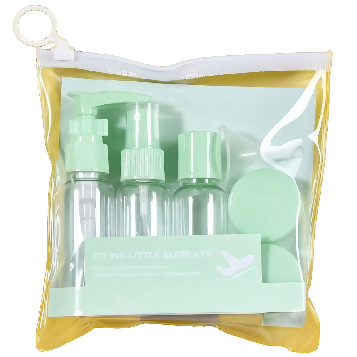 Set Recipiente pentru Cosmetice, Vivimall, 5 Piese, cu Gentuta, pentru Calatorii, Reutilizabile, Verde, Material Plastic, 40 ml, 10g - vivimall.ro