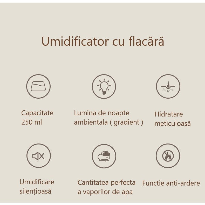 Umidificator Flacara Cu Aromaterapie | ZenFlare - vivimall.ro