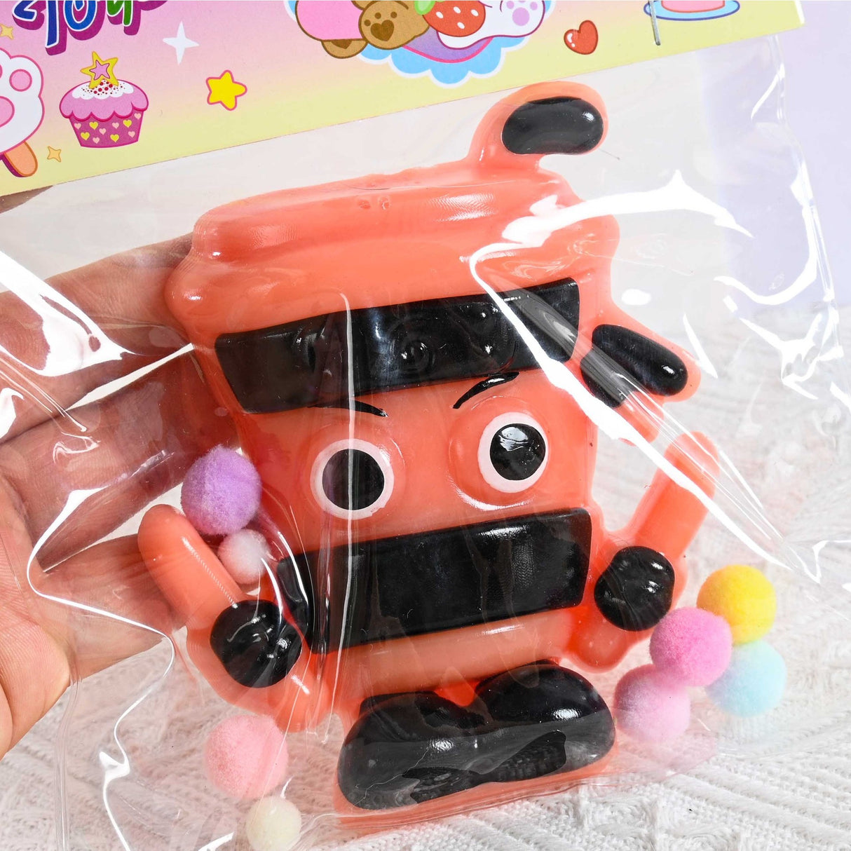 Jucarie Antistres Squishy, Vivimall, Model Cappuccino Assassino, cu Revenire Lenta, din TPR, 12 x 11 x 3 cm, Multicolor - vivimall.ro