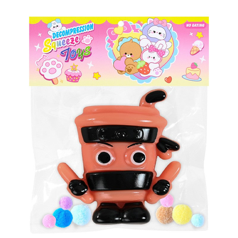 Jucarie Antistres Squishy, Vivimall, Model Cappuccino Assassino, cu Revenire Lenta, din TPR, 12 x 11 x 3 cm, Multicolor - vivimall.ro