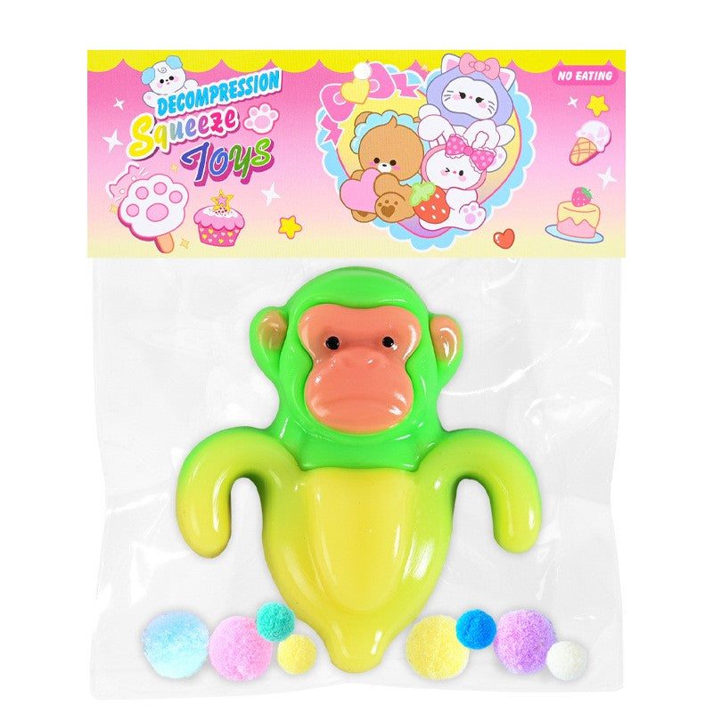 Jucarie Antistres Squishy, Flippy, cu Revenire Lenta, Squeeze Toys, Model Cimpanzini Bananini, Ambalaj Transparent, Galben/Verde - vivimall.ro