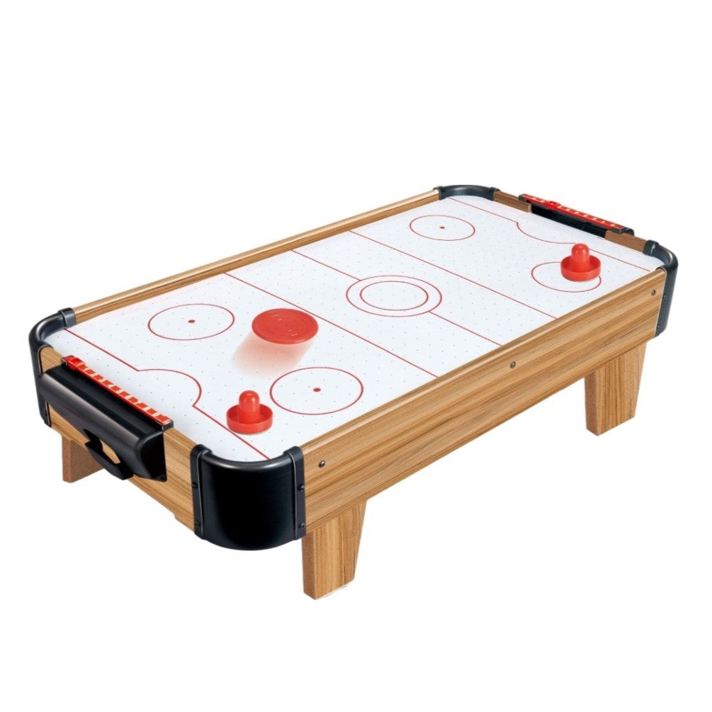 Masa Air Hockey Graffiti cu Picioare Scurte, Vivimall, Lemn, 2 Pucuri, Tabela Scor, 2 Impingatoare, 76x38x21.5 cm, Maro - vivimall.ro