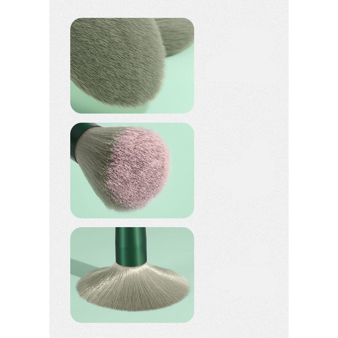 Set 13 Pensule Pentru Machiaj, Super Soft, Makeup Profesional/Incepatori, Verde - vivimall.ro