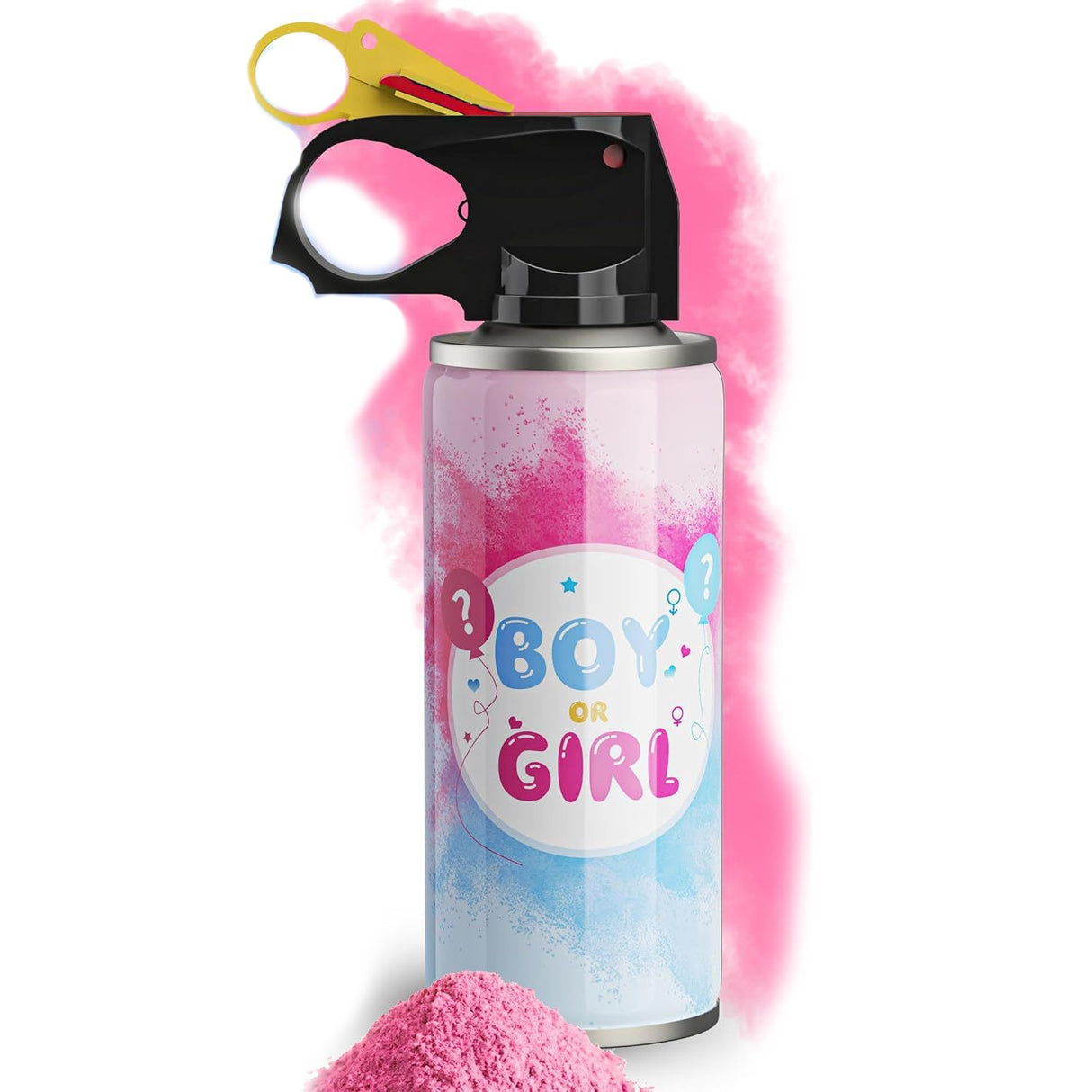 Spray Gender Reveal, Vivimall, 260 ml, din Amidon de Porumb, Dezvaluire Gen Bebelusi, Roz - vivimall.ro
