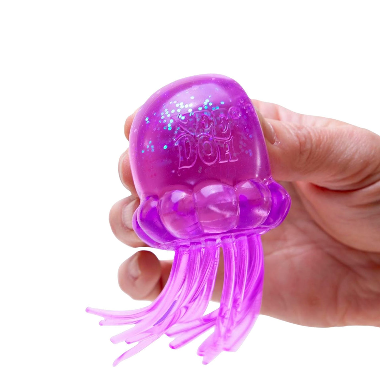 Jucarie Senzoriala Squishy, Flippy, Model Meduza cu Sclipici, 1 Bucata, Jucarie Antistres Comprimabila pentru Copii si Adulti, Textura Super Solida, 9 x 4.7 cm, Culoare Aleatorie - vivimall.ro