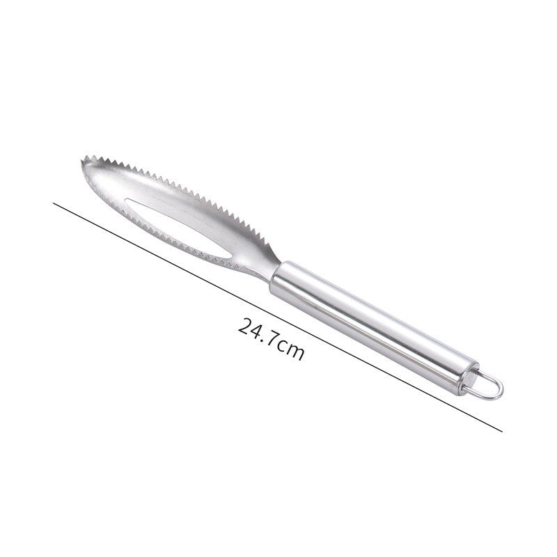 Perie de Curatare Solzi Peste, Flippy, din Otel Inoxidabil, 24 x 3 cm, Gri