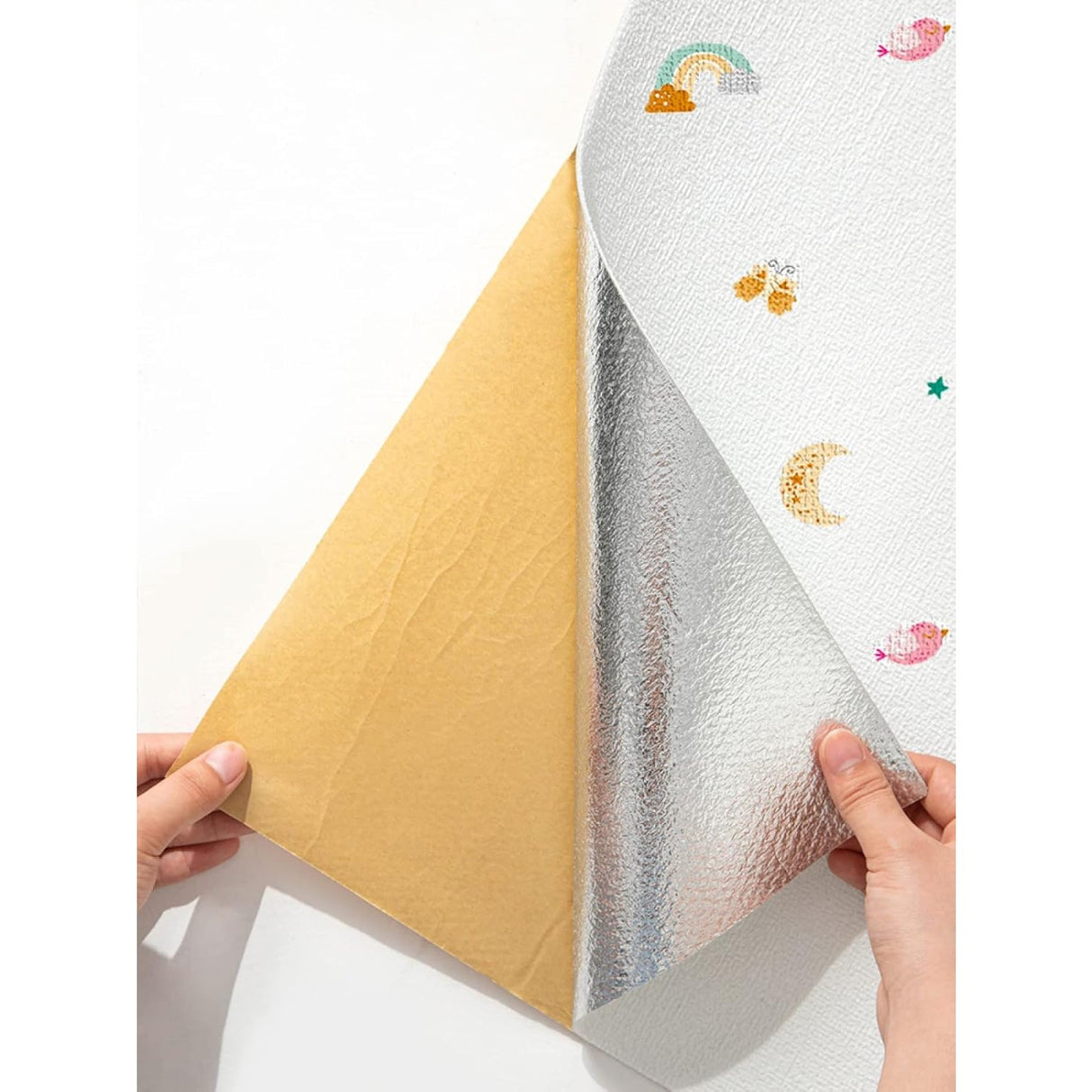 Rola Autoadeziva pentru Perete, Vivimall, din Panza, 10 m, Rezistenta la Umezeala, 2.5 mm Grosime, Model Girafa si Elefant, Multicolor - vivimall.ro