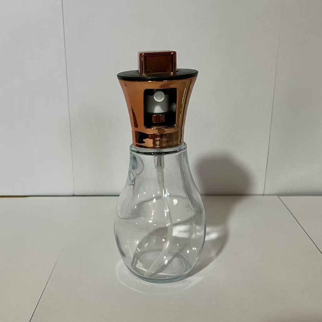 Sticla de ulei cu Pulverizator, Vivimall, Sticla pentru Lichide de Bucatarie, Otet, Sos, 16.7 x 5.2 cm, Volum 200 ml, Roz Gold - vivimall.ro