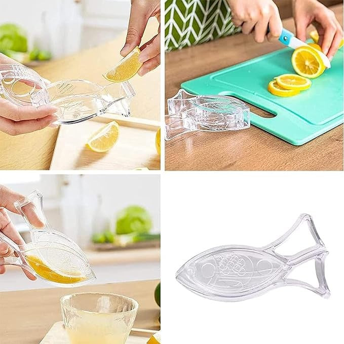 Storcator de Citrice Manual, Vivimall, Rezistente, Usor de Folosit si Depozitat, Durabil, Calitativ, 12x5.2 cm, Model Peste, Transparent - vivimall.ro