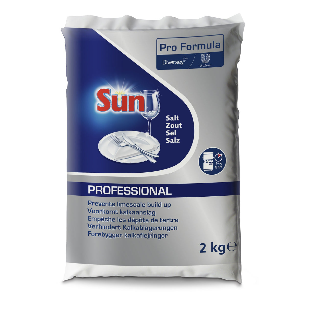 SUN Professional Dishwasher Salt, Sare pentru Masina de Spalat Vase, 2 kg - vivimall.ro