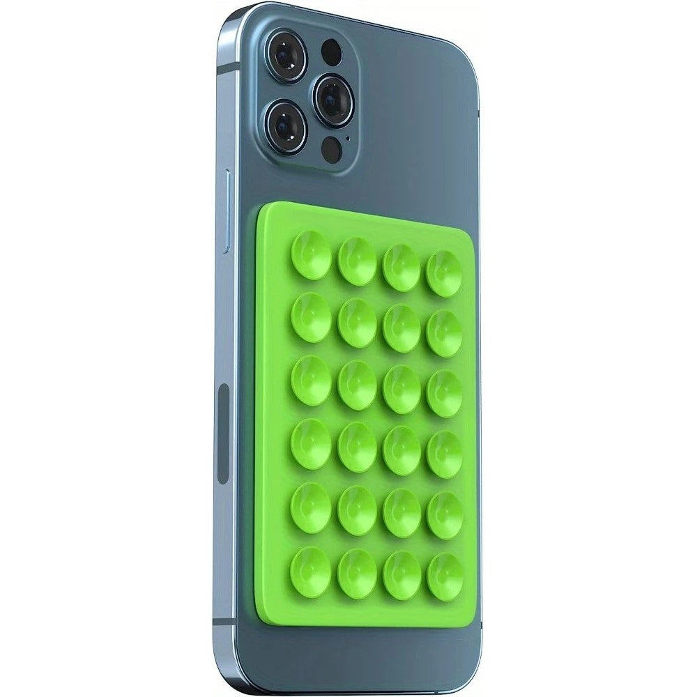 Suport Adeziv Universal, Flippy, pentru Telefon/Tableta, cu 24 Ventuze, potrivit pentru Tik-Tok/Selfie/Vizionare Video, din Silicon, 8 x 5.5 x 1 cm, Verde - vivimall.ro