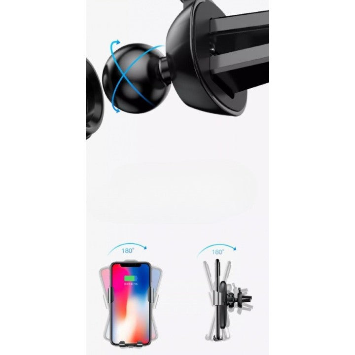 Suport auto cu incarcare wireless (inductie), Fast Charge WUW W2 negru - vivimall.ro