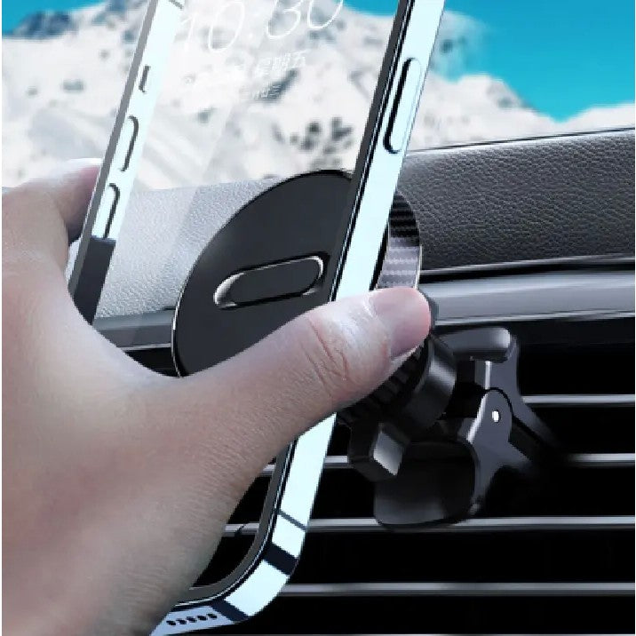 Suport Auto Magnetic Vivimall 360 grade cu prindere de grila de aerisire, 50 mm, Ajustabil, 4 Magneti incorporati, Negru - vivimall.ro