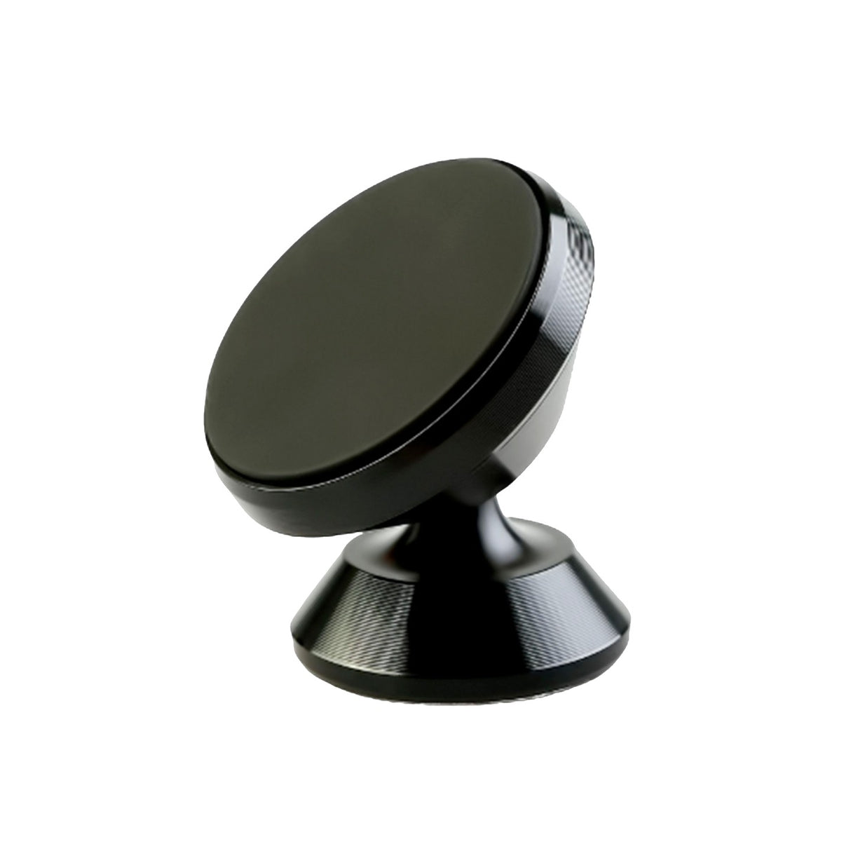 Suport auto magnetic BK1 negru, vedere frontală, aliaj aluminiu, rotire 360 grade