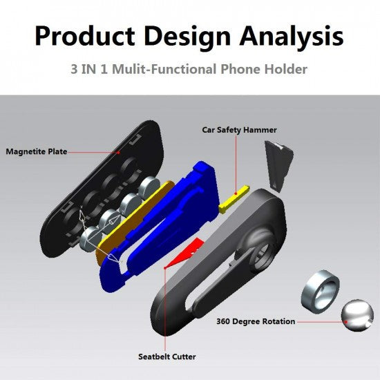 Suport auto magnetic pentru telefon , Negru - vivimall.ro